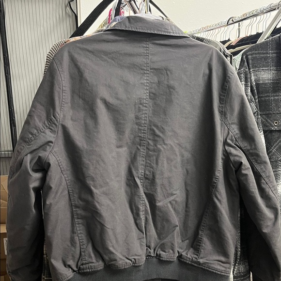Lucky Brand Charcoal Bomber Jacket with Orange Lining - Picture 8 of 8